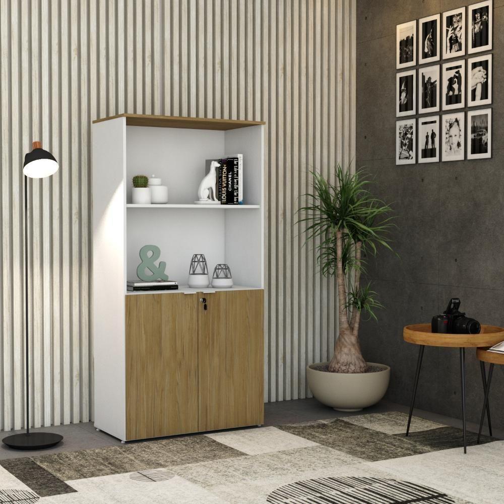 Armário Alto Estante Com 02 Portas 161,5x80x42cm Wlae80 Com vermont Oak - 4