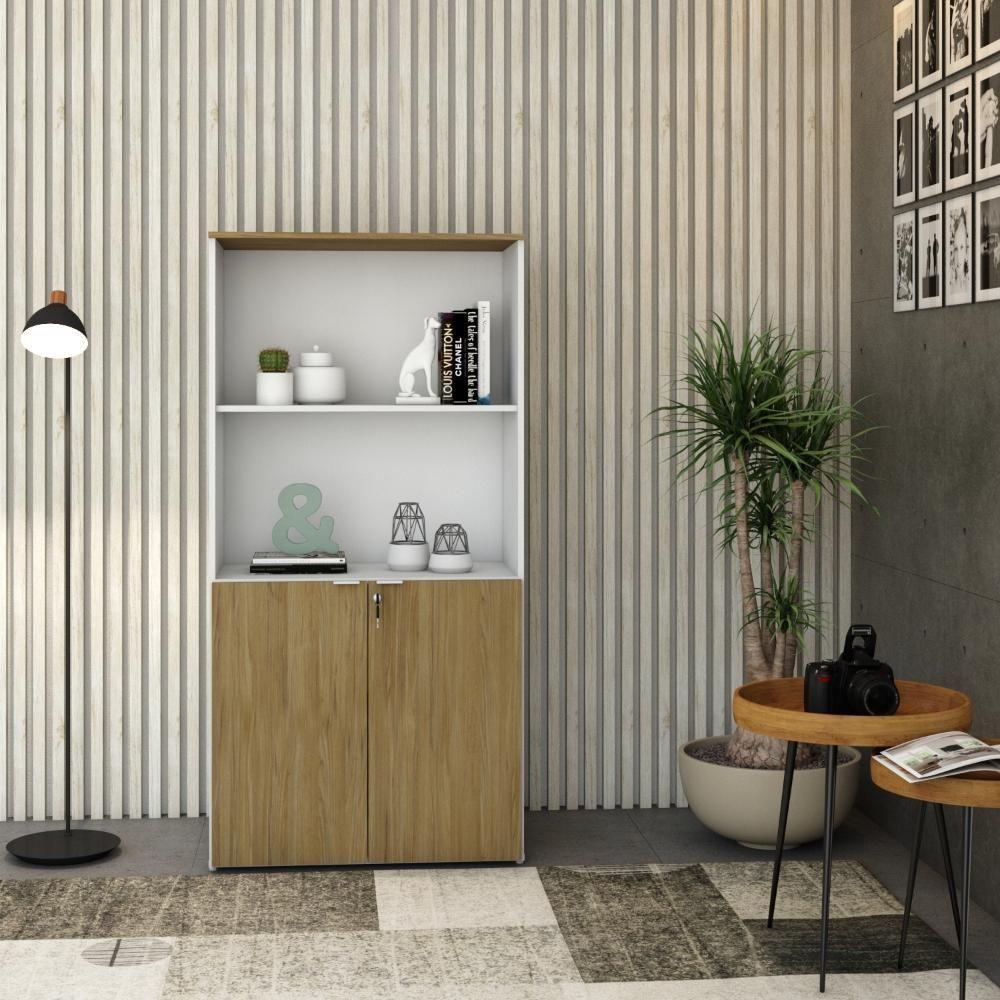 Armário Alto Estante Com 02 Portas 161,5x80x42cm Wlae80 Com vermont Oak - 6