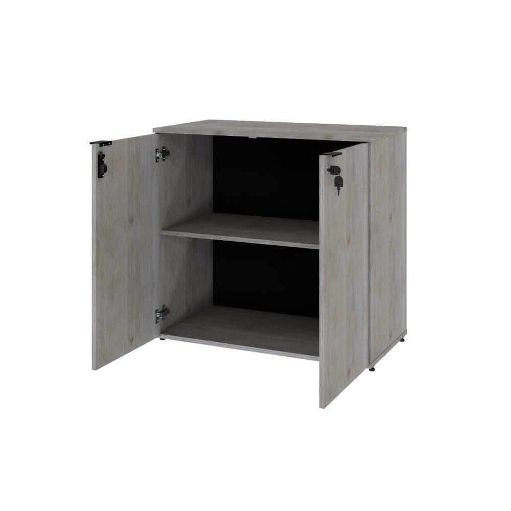 Armário Baixo Com 02 Portas 75x80x42cm Wlab80 Snow Preto - 5