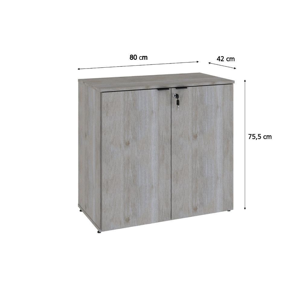 Armário Baixo Com 02 Portas 75x80x42cm Wlab80 Snow Preto - 6