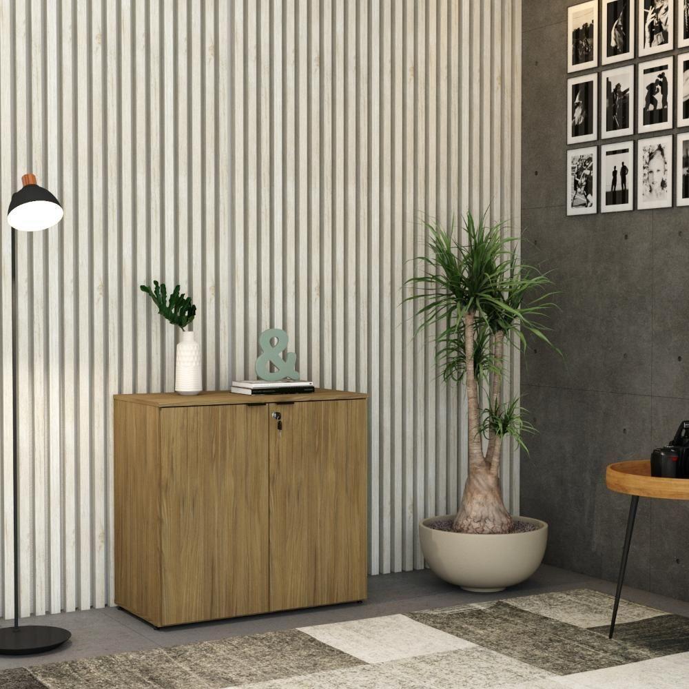 Armário Baixo Com 02 Portas 75x80x42cm Wlab80 Vermont Oak Preto - 2