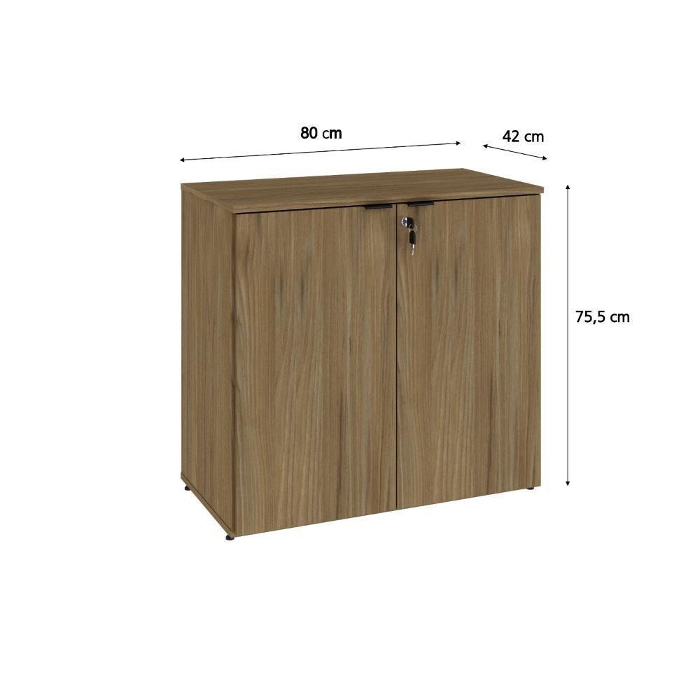 Armário Baixo Com 02 Portas 75x80x42cm Wlab80 Vermont Oak Preto - 6