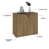 Armário Baixo Com 02 Portas 75x80x42cm Wlab80 Vermont Oak Preto - 3