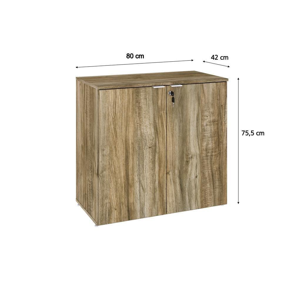 Armário Baixo Com 02 Portas 75x80x42cm Wlab80 Carvalho Branco - 2