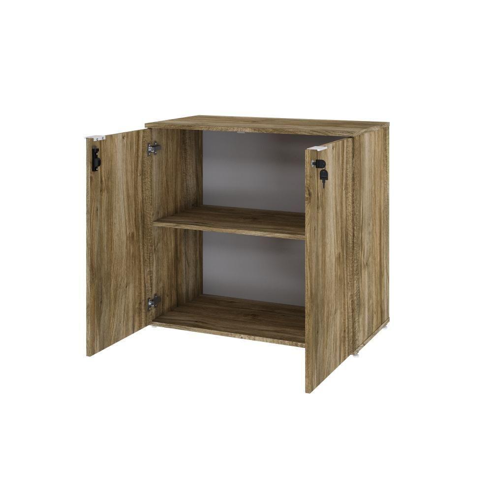 Armário Baixo Com 02 Portas 75x80x42cm Wlab80 Carvalho Branco - 6