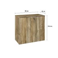 Armário Baixo Com 02 Portas 75x80x42cm Wlab80 Carvalho Branco - 2