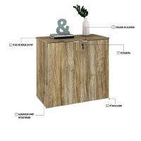 Armário Baixo Com 02 Portas 75x80x42cm Wlab80 Carvalho Branco