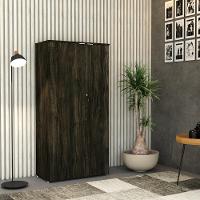 Armário Alto Fechado Com 02 Portas 161,5x80x42cm Wlaf80 Carvalho Dark - Branco - 2