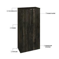 Armário Alto Fechado Com 02 Portas 161,5x80x42cm Wlaf80 Carvalho Dark - Branco - 3