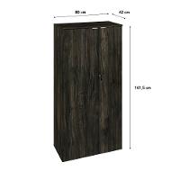 Armário Alto Fechado Com 02 Portas 161,5x80x42cm Wlaf80 Carvalho Dark - Branco - 6