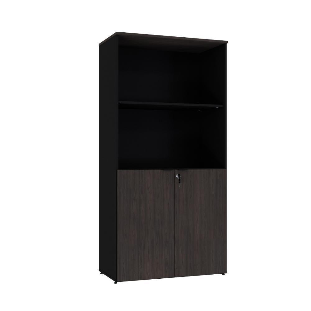 Armário Alto Estante Com 02 Portas 161,5x80x42cm Wlae80 Preto Tx Com terracota - 1