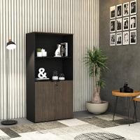 Armário Alto Estante Com 02 Portas 161,5x80x42cm Wlae80 Preto Tx Com terracota - 2