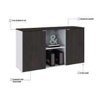 Armário Baixo Com 02 Portas E Nicho 75x135x42cm Wlab135 Com terracota - 3