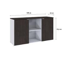 Armário Baixo Com 02 Portas E Nicho 75x135x42cm Wlab135 Com terracota - 6