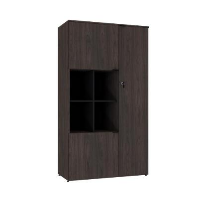 Armário Alto Com nicho E 03 Portas 161,5x90x42cm Wlan90 Terracota - Preto