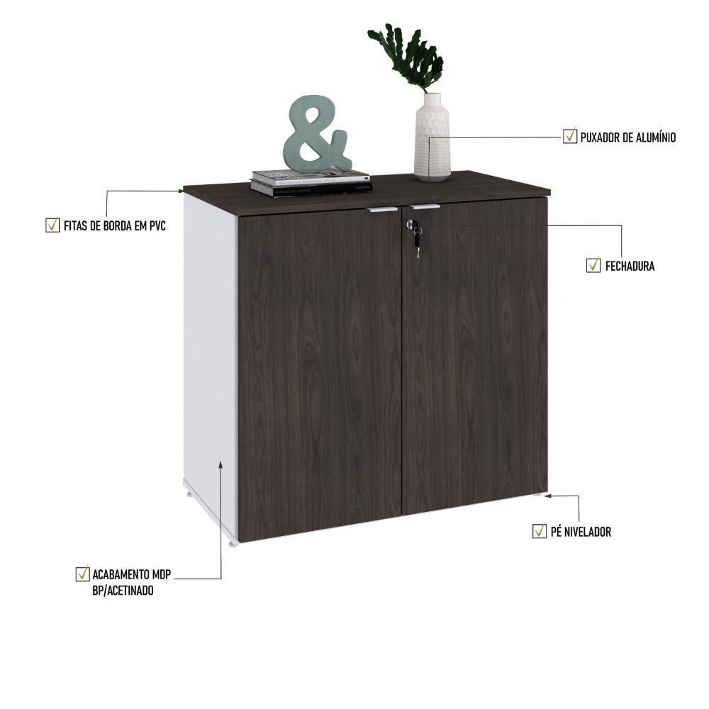 Armário Baixo Com 02 Portas 75x80x42cm Wlab80 Com terracota - 3