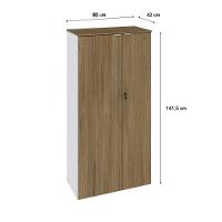 Armário Alto Fechado Com 02 Portas 161,5x80x42cm Wlaf80 Com vermont Oak - 6