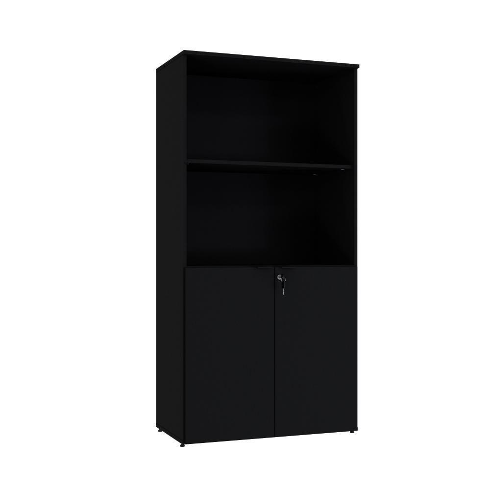 Armário Alto Estante Com 02 Portas 161,5x80x42cm Wlae80 Preto ônix - 1
