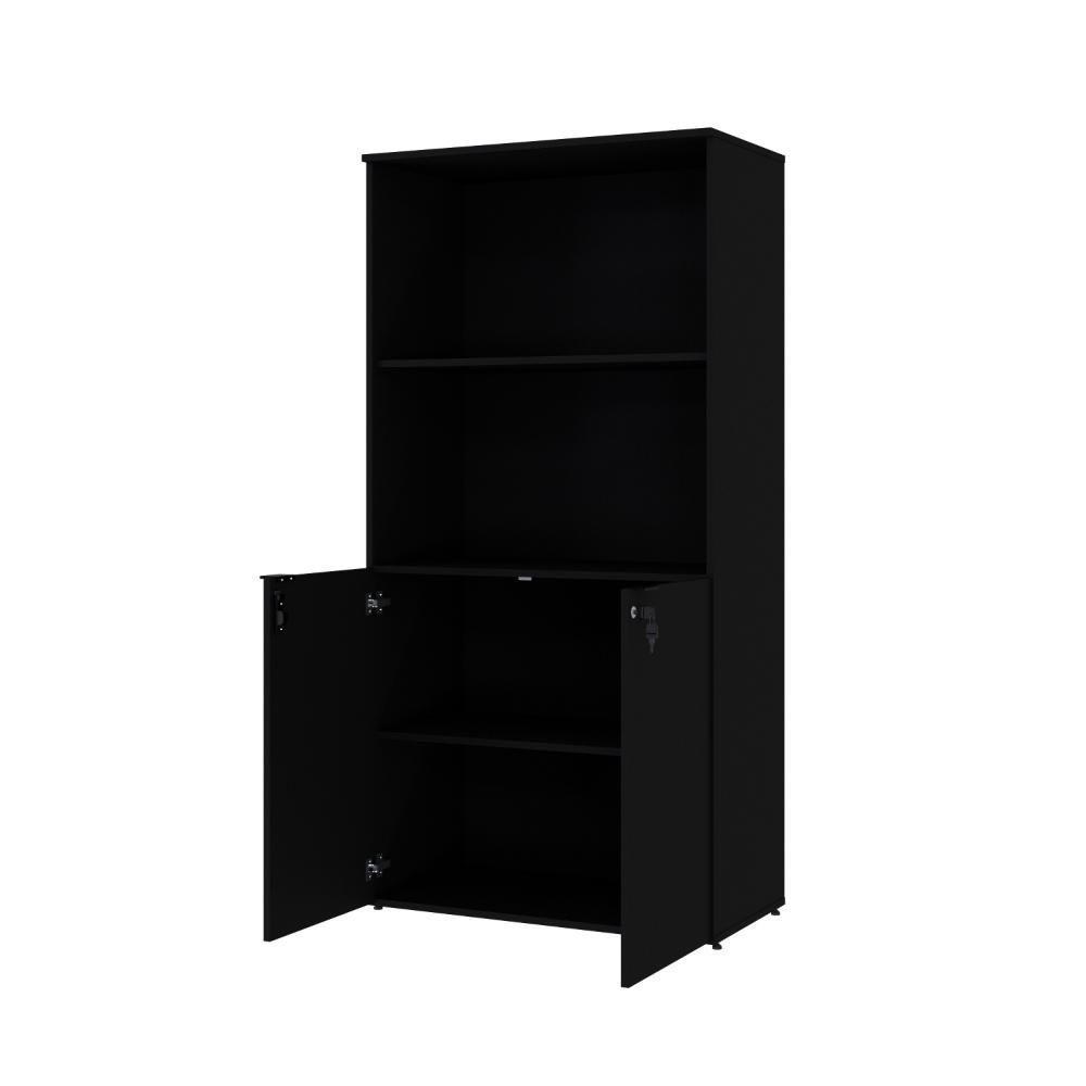Armário Alto Estante Com 02 Portas 161,5x80x42cm Wlae80 Preto ônix - 5