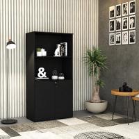 Armário Alto Estante Com 02 Portas 161,5x80x42cm Wlae80 Preto ônix - 2