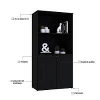 Armário Alto Estante Com 02 Portas 161,5x80x42cm Wlae80 Preto ônix - 3