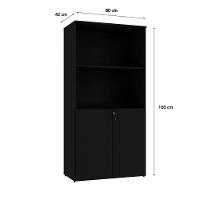 Armário Alto Estante Com 02 Portas 161,5x80x42cm Wlae80 Preto ônix - 6