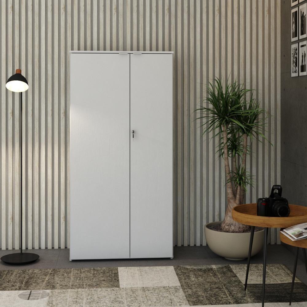 Armário Alto Fechado Com 02 Portas 161,5x80x42cm Wlaf80 Branco Chess - 4