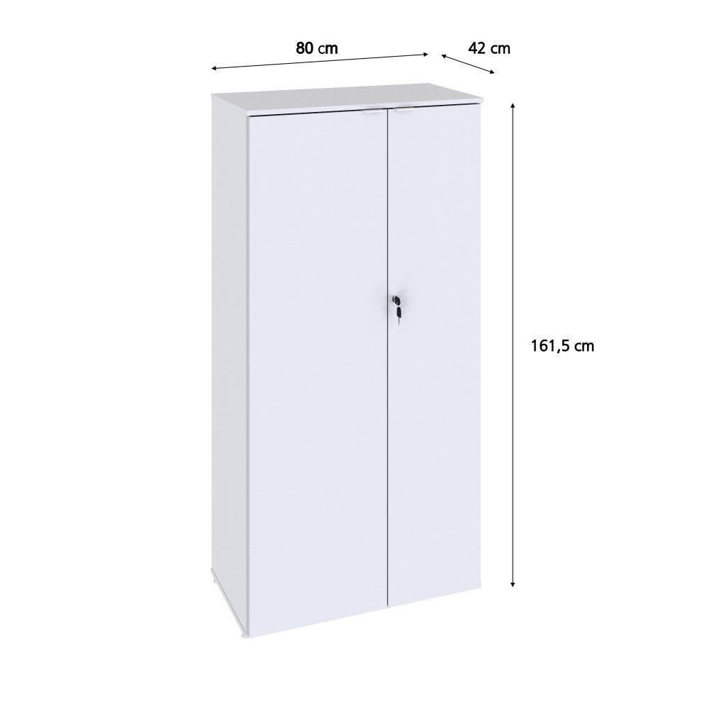 Armário Alto Fechado Com 02 Portas 161,5x80x42cm Wlaf80 Branco Chess - 6