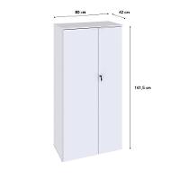 Armário Alto Fechado Com 02 Portas 161,5x80x42cm Wlaf80 Branco Chess - 6