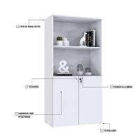 Armário Alto Estante Com 02 Portas 161,5x80x42cm Wlae80 Branco Chess - 3