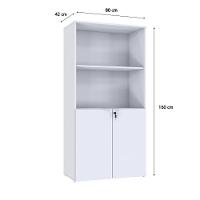 Armário Alto Estante Com 02 Portas 161,5x80x42cm Wlae80 Branco Chess - 6