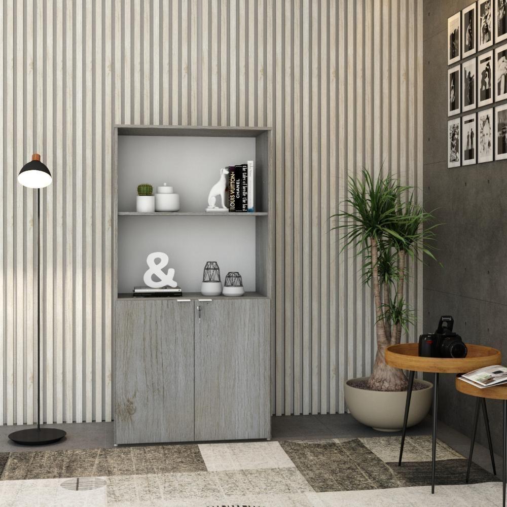 Armário Alto Estante Com 02 Portas 161,5x80x42cm Wlae80 Snow - Branco - 3