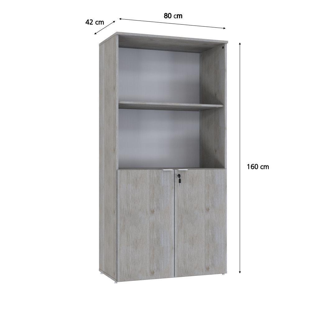 Armário Alto Estante Com 02 Portas 161,5x80x42cm Wlae80 Snow - Branco - 5