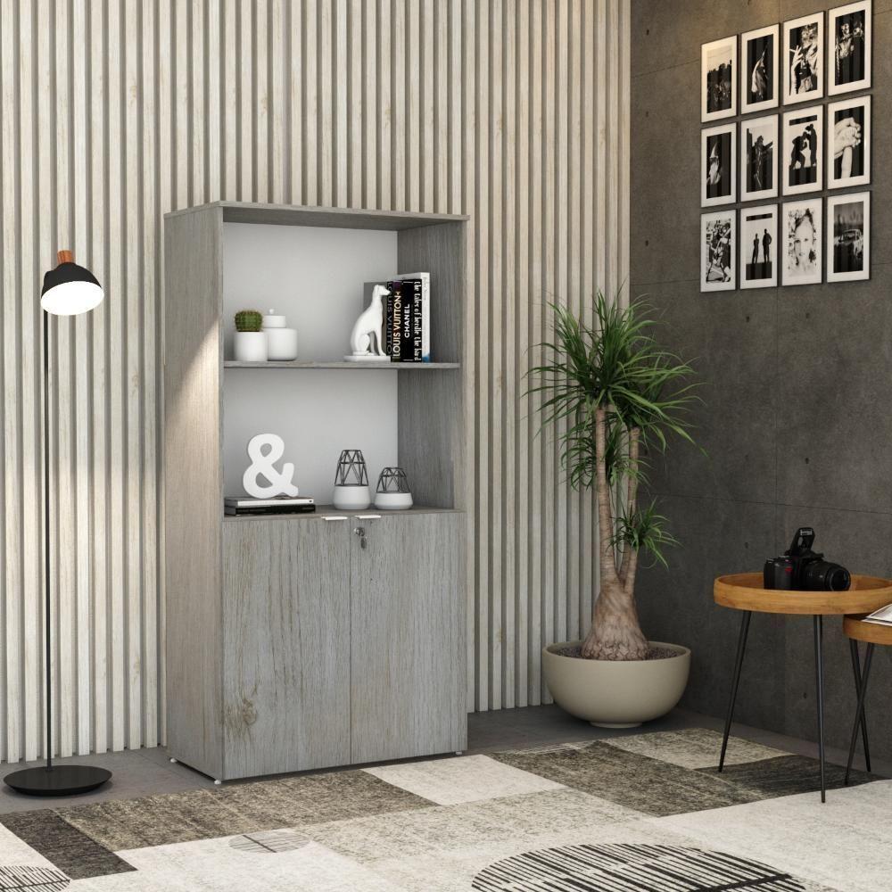 Armário Alto Estante Com 02 Portas 161,5x80x42cm Wlae80 Snow - Branco - 6