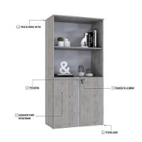 Armário Alto Estante Com 02 Portas 161,5x80x42cm Wlae80 Snow - Branco - 2