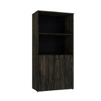 Armário Alto Estante Com 02 Portas 161,5x80x42cm Wlae80 Carvalho Dark - Preto - 1