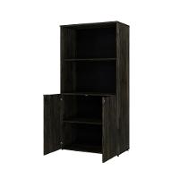 Armário Alto Estante Com 02 Portas 161,5x80x42cm Wlae80 Carvalho Dark - Preto - 5