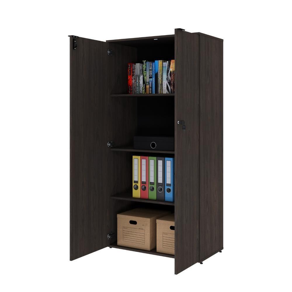 Armário Alto Fechado Com 02 Portas 161,5x80x42cm Wlaf80 Terracota - Preto - 5