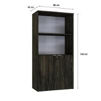 Armário Alto Estante Com 02 Portas 161,5x80x42cm Wlae80 Carvalho Dark - Branco - 2