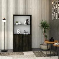 Armário Alto Estante Com 02 Portas 161,5x80x42cm Wlae80 Carvalho Dark - Branco - 5