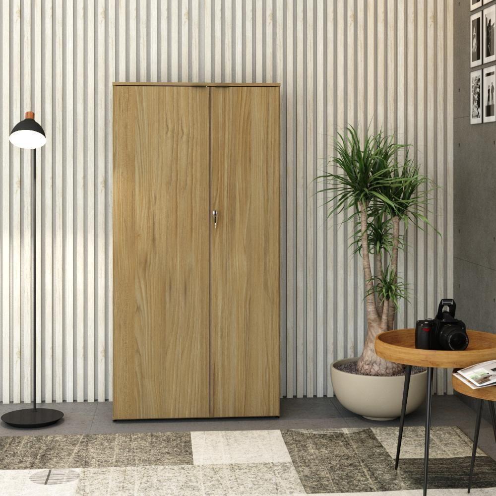 Armário Alto Fechado Com 02 Portas 161,5x80x42cm Wlaf80 Vermont Oak - Preto - 4