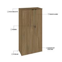 Armário Alto Fechado Com 02 Portas 161,5x80x42cm Wlaf80 Vermont Oak - Preto - 3