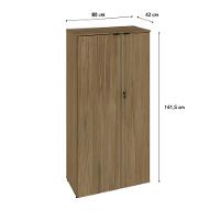 Armário Alto Fechado Com 02 Portas 161,5x80x42cm Wlaf80 Vermont Oak - Preto - 6