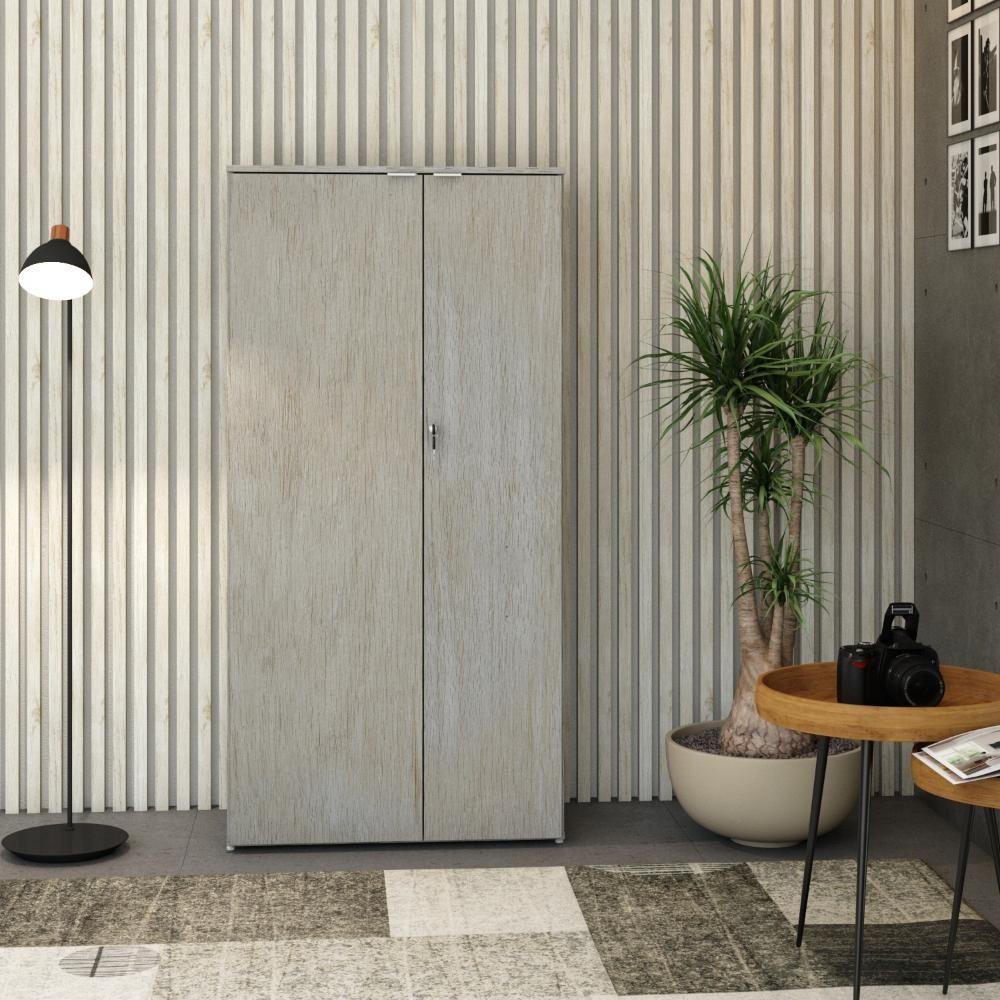 Armário Alto Fechado Com 02 Portas 161,5x80x42cm Wlaf80 Snow - Branco - 4