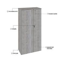 Armário Alto Fechado Com 02 Portas 161,5x80x42cm Wlaf80 Snow - Branco - 3