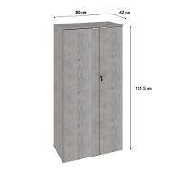 Armário Alto Fechado Com 02 Portas 161,5x80x42cm Wlaf80 Snow - Branco - 6