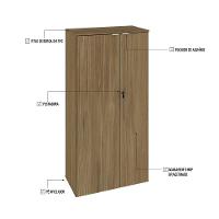 Armário Alto Fechado Com 02 Portas 161,5x80x42cm Wlaf80 Vermont Oak - Branco - 3