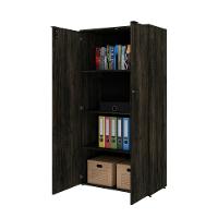 Armário Alto Fechado Com 02 Portas 161,5x80x42cm Wlaf80 Carvalho Dark - Preto - 5