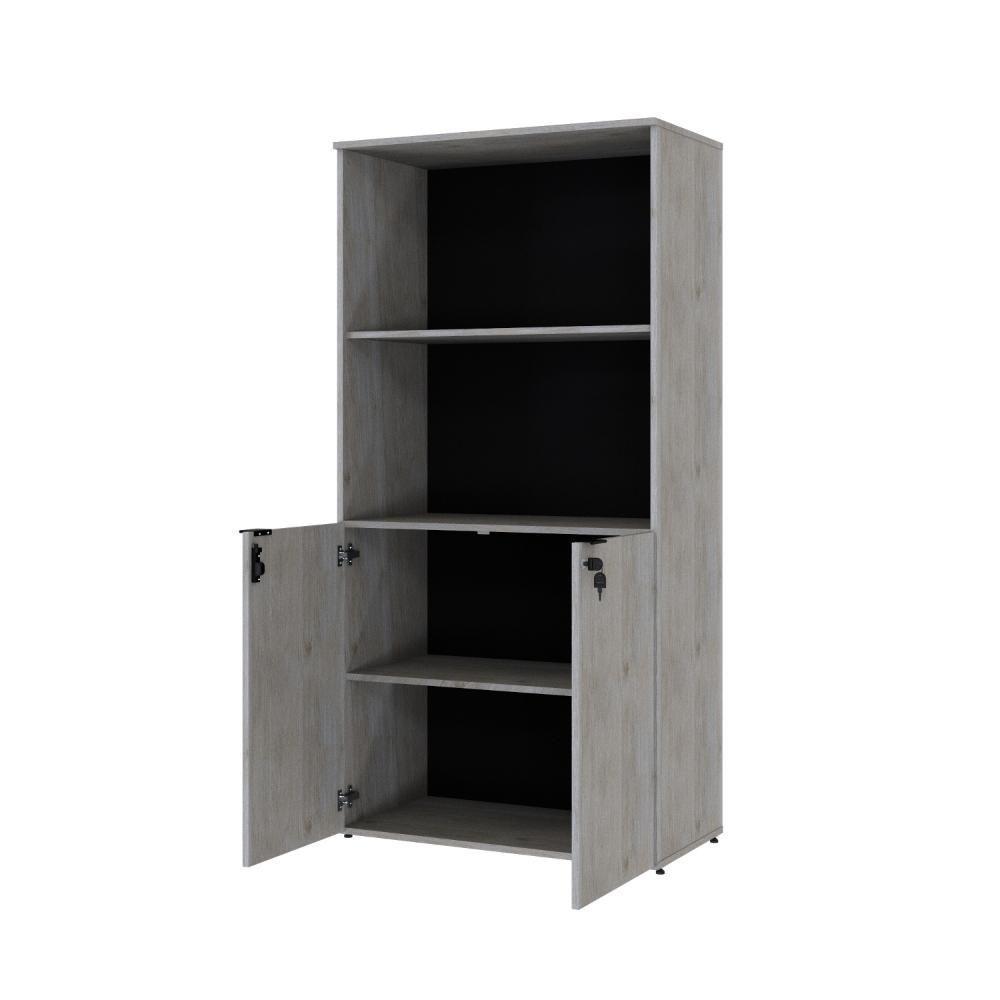 Armário Alto Estante Com 02 Portas 161,5x80x42cm Wlae80 Snow - Preto - 6