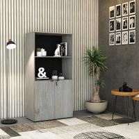 Armário Alto Estante Com 02 Portas 161,5x80x42cm Wlae80 Snow - Preto - 3